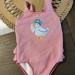 Baby Boden 6-12 month swan swimsuit